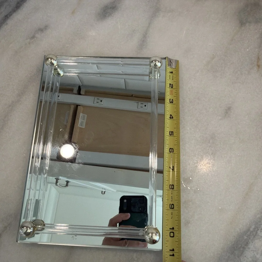 Vintage Vanity Mirror With Lucite BumpersGW993